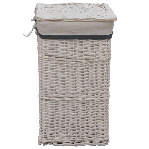 vidaXL Panier à linge Blanc Saule