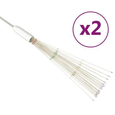 vidaXL Feux d'artifice Noël d'extérieur 2 pcs Multicolore 20cm 280 LED