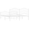 vidaXL Cadre de lit métal sans matelas et pied de lit blanc 183x213 cm