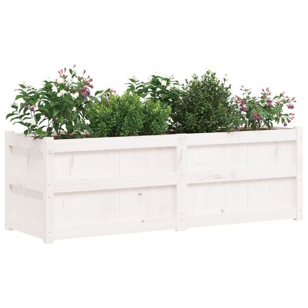 vidaXL Jardini&egrave;re blanc 150x50x50 cm bois massif de pin