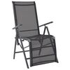 vidaXL Chaise inclinable de terrasse aluminium et textil&egrave;ne noir