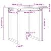 vidaXL Table &agrave; manger cadre en O 70x70x75 cm bois de pin massif acier