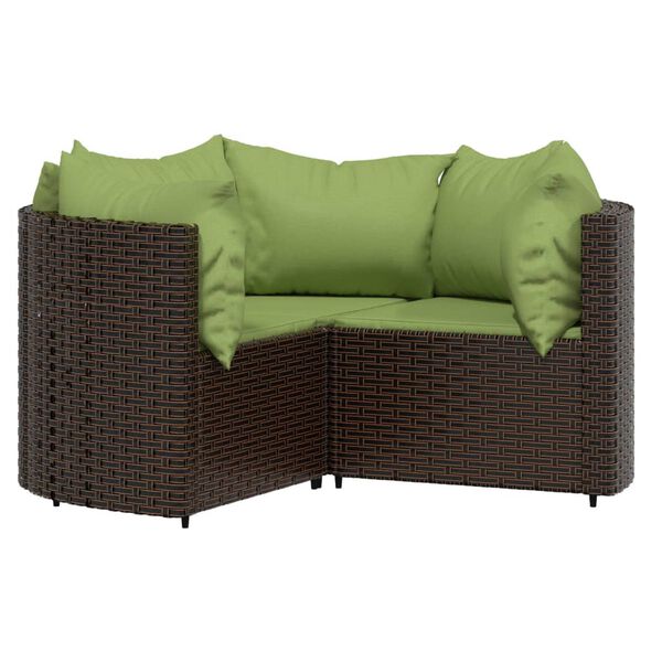 vidaXL Salon de jardin 4 pcs avec coussins Marron R&eacute;sine tress&eacute;e