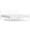 vidaXL Cadre de lit métal sans matelas et pied de lit blanc 183x213 cm