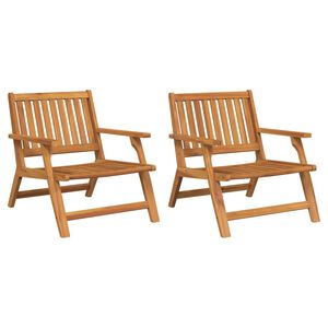 vidaXL Banc de Relaxation 2 pcs Marron Bois d'Acacia Massif