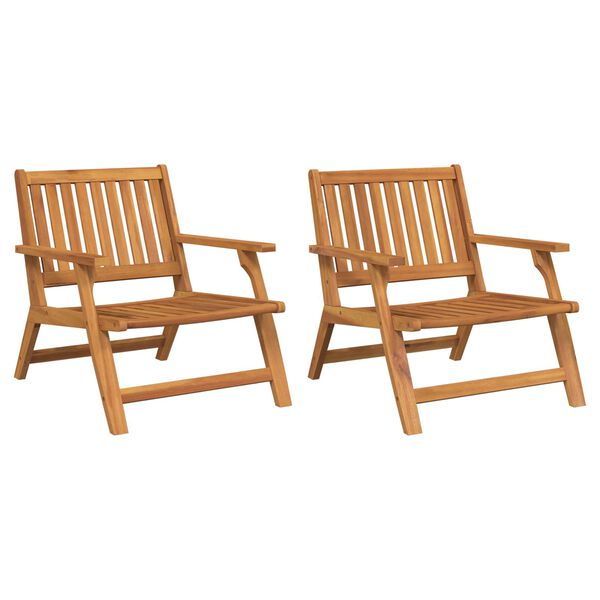 vidaXL Banc de Relaxation 2 pcs Marron Bois d'Acacia Massif