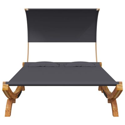 vidaXL Lit repos et auvent 165x203x126 cm Bois courbé Anthracite