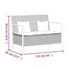 vidaXL Banc de Jardin à 2 Places avec Coussins Gris Résine Tressée