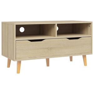 vidaXL Meuble TV ch&ecirc;ne sonoma 90x40x48,5 cm bois d'ing&eacute;nierie