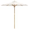 vidaXL Parasol de jardin Blanc cr&egrave;me &Oslash; 270 x 260 cm Bambou