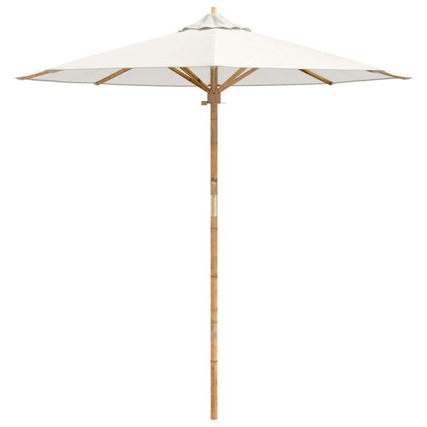 vidaXL Parasol de jardin Blanc cr&egrave;me &Oslash; 270 x 260 cm Bambou