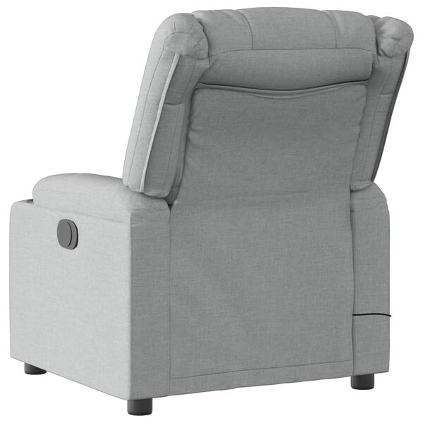 vidaXL Fauteuil inclinable de massage &eacute;lectrique gris clair tissu