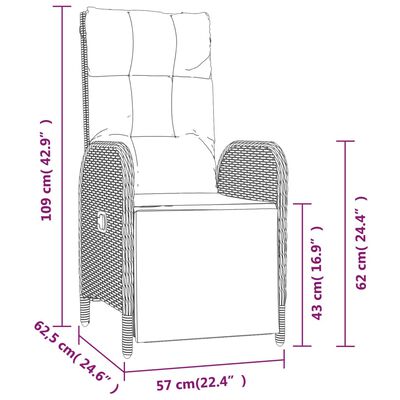 vidaXL Ensemble à manger jardin 4pcs et coussins Gris Résine tressée