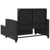 vidaXL Canap&eacute; de jardin 2 places coussins noir r&eacute;sine tress&eacute;e&acacia