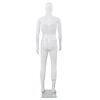 vidaXL Mannequin homme corps complet base verre Blanc brillant 185 cm