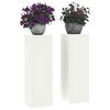 vidaXL Support de Plante 2 pcs Blanc 24 x 24 x 75 cm Acier