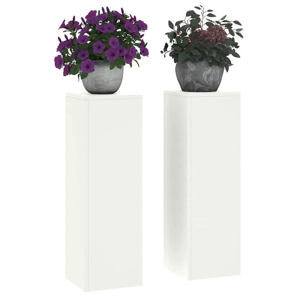 vidaXL Support de Plante 2 pcs Blanc 24 x 24 x 75 cm Acier