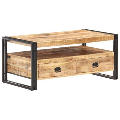 vidaXL Table basse 100x55x45 cm Bois de manguier brut