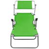 vidaXL Chaise longue avec auvent acier vert