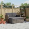 vidaXL Salon de jardin 2 pcs avec coussins R&eacute;sine tress&eacute;e Gris
