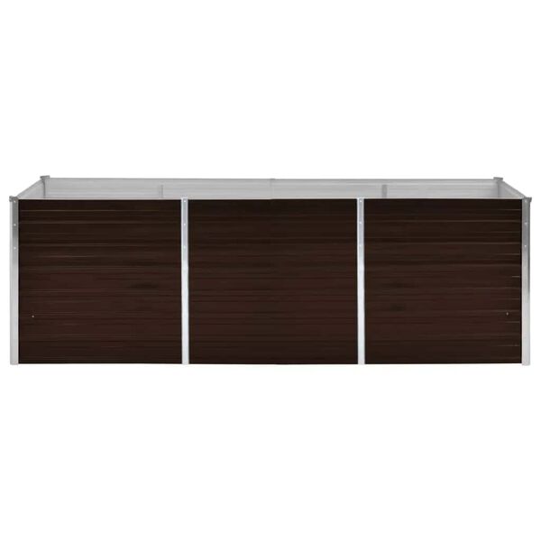 vidaXL Lit sur&eacute;lev&eacute; de jardin Marron 240x80x77 cm Acier galvanis&eacute;