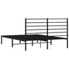 vidaXL Cadre de lit m&eacute;tal sans matelas avec t&ecirc;te de lit noir 135x190cm