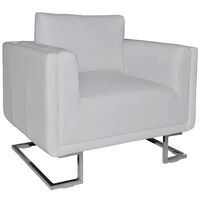 vidaXL Fauteuil cabriolet blanc cuir