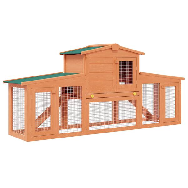 vidaXL Clapier large pour petits animaux avec toits Bois