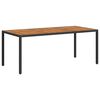 vidaXL Table de jardin 190x90x75 cm R&eacute;sine tress&eacute;e et bois acacia Noir