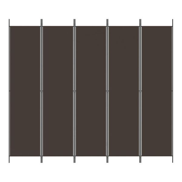vidaXL Cloison de s&eacute;paration 5 panneaux Marron 250x220 cm Tissu