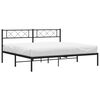 vidaXL Cadre de lit métal sans matelas avec tête de lit noir 183x213cm