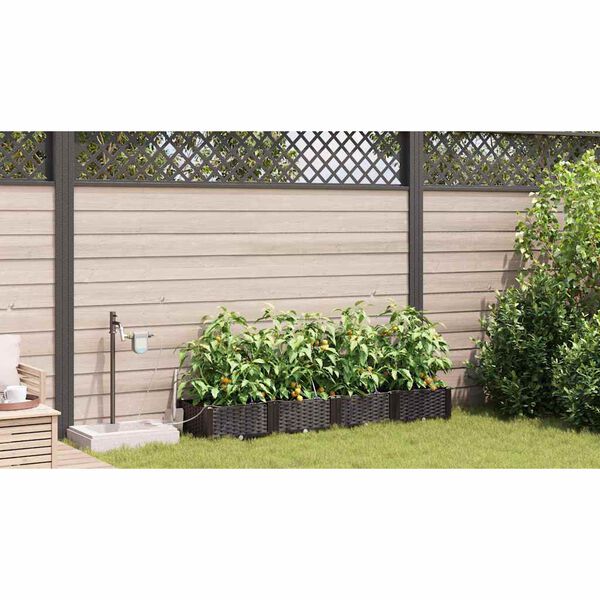 vidaXL Pots de jardin Gris clair 120 x 40 x 142 cm Acier