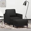vidaXL Fauteuil avec repose-pied Noir 60 cm Similicuir