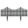 vidaXL Bordures de pelouse 17 pcs Anthracite 10 m PP