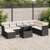 vidaXL Salon de jardin 9 pcs avec coussins noir r&eacute;sine tress&eacute;e