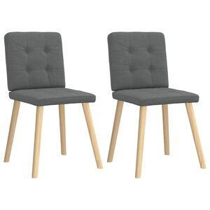 vidaXL Chaises &agrave; manger lot de 2 gris fonc&eacute; tissu