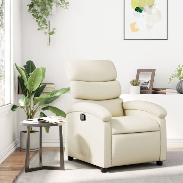 vidaXL Fauteuil inclinable en similicuir crème
