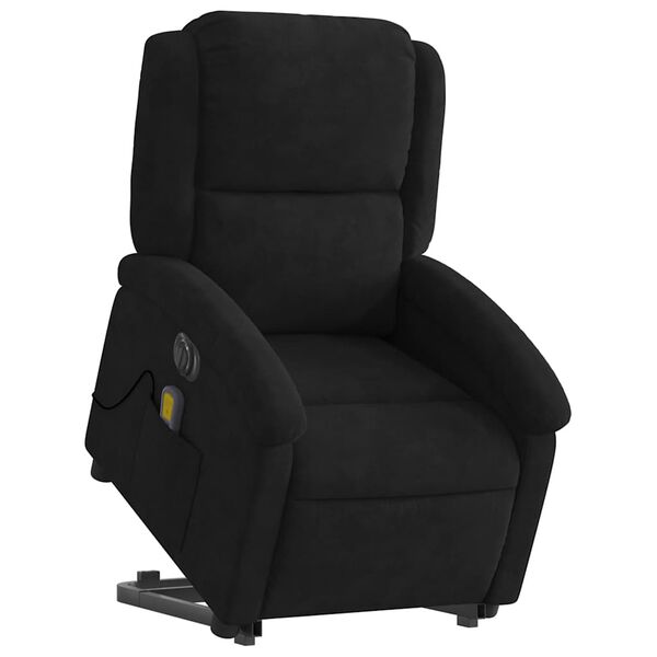 vidaXL Fauteuil inclinable de massage électrique noir velours