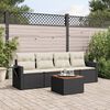 vidaXL Salon de jardin 5 pcs avec coussins noir r&eacute;sine tress&eacute;e