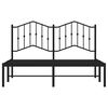 vidaXL Cadre de lit m&eacute;tal sans matelas avec t&ecirc;te de lit noir 135x190cm
