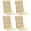 vidaXL Coussins de chaise à dossier haut lot de 4 beige mélangé tissu
