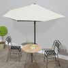 vidaXL Parasol de balcon avec mât en aluminium Sable 300x155 cm Demi