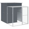 vidaXL Poulailler avec cour anthracite 165x1067x181 cm acier galvanisé