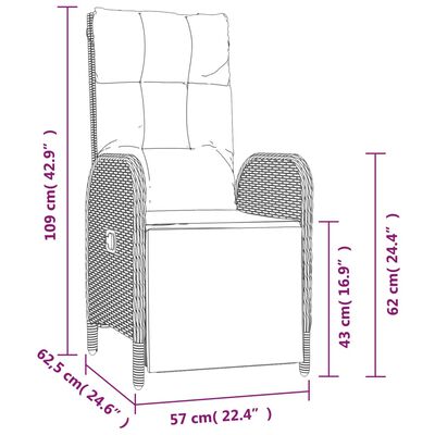 vidaXL Ensemble à manger jardin 9pcs et coussins noir résine tressée