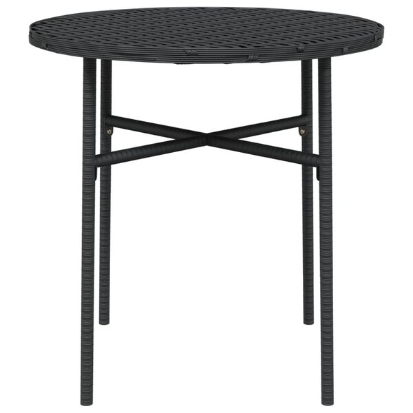 vidaXL Table &agrave; th&eacute; Noir 45 cm R&eacute;sine tress&eacute;e