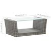 vidaXL Salon de jardin 4 pcs avec coussins résine tressée gris