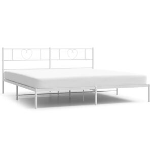 vidaXL Cadre de lit métal sans matelas et tête de lit blanc 183x213 cm