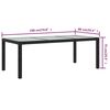 vidaXL Table de jardin Noir 190x90x75 cm Verre tremp&eacute;/r&eacute;sine tress&eacute;e
