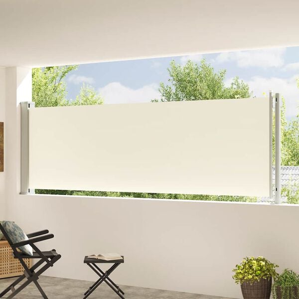vidaXL Auvent latéral rétractable de patio 117x600 cm Crème