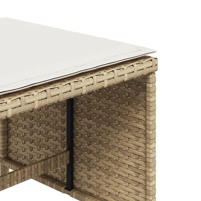 vidaXL Tabourets de jardin avec coussins lot de 4 beige résine tressée